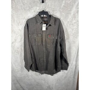 Browning Long Sleeve Denim Shirt‎ Men's XXL Black Snap Front Western Outdoor